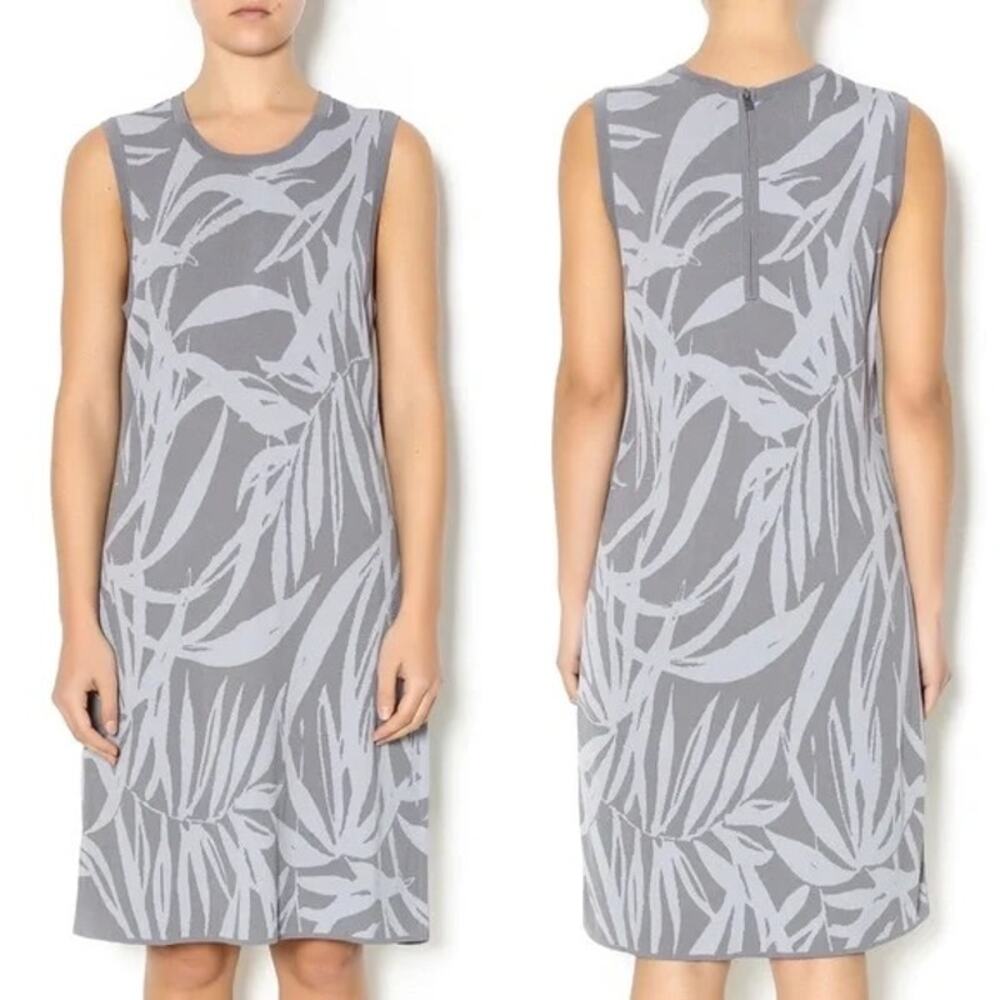 Tommy Bahama | NWT Dunbar Palms Grey Tropical Sleeveless Knit Sheath Short Dress